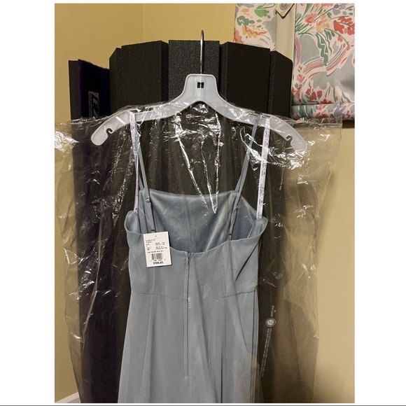 David’s Bridal SPAGHETTI STRAP CHIFFON BRIDES-
MAID DRESS WITH SLIT - Picture 5 of 7